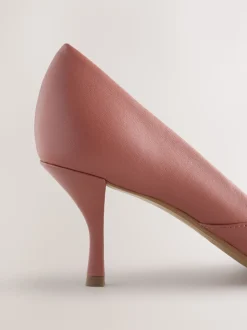 Rose Pink Forever Comfort® Leather Pointed Toe Heeled Court Shoes
