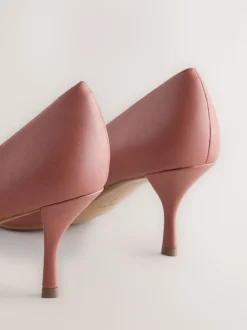 Rose Pink Forever Comfort® Leather Pointed Toe Heeled Court Shoes