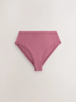 Rose Pink High Waist High Leg Ultimate Comfort Cotton Knickers 3 Pack