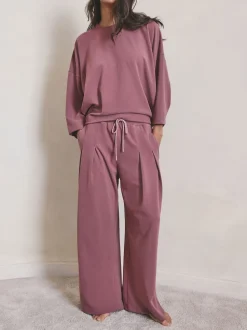 Rose Pink N.Premium Wide Leg Joggers