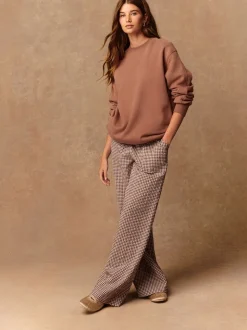 Rose Pink Relaxed Fit Essentials Longline Sweatshirt with Pockets