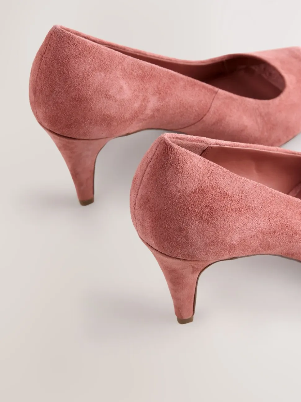 Rose Pink Suede Premium Leather Peep Toe Heels