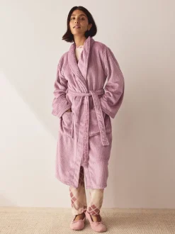 Rose Pink Waffle Cosy Robe