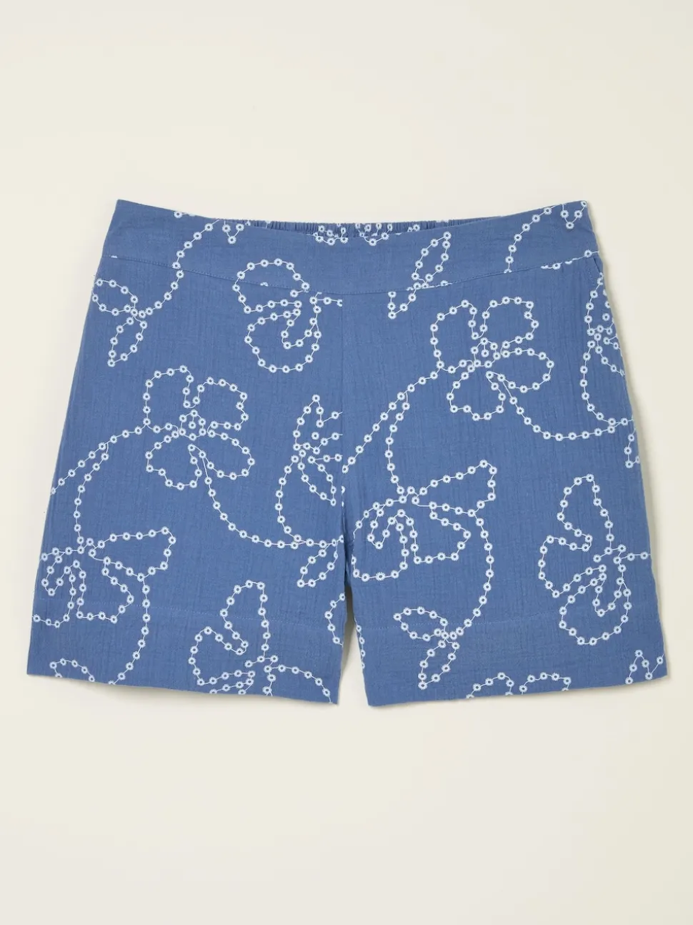 Rosie Chambray Blue Printed Shorts