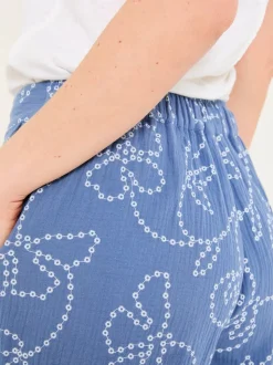 Rosie Chambray Blue Printed Shorts