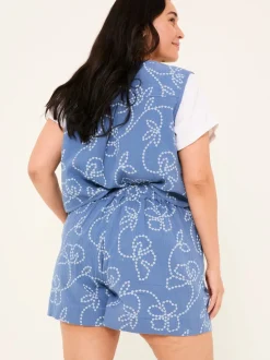 Rosie Chambray Blue Printed Shorts