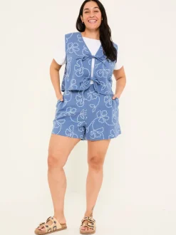 Rosie Chambray Blue Printed Shorts