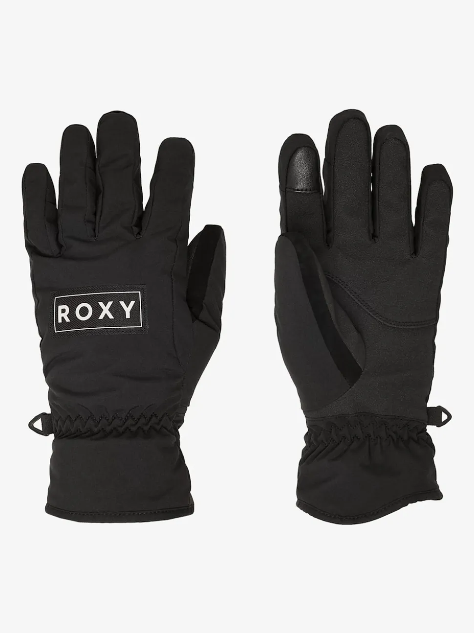 Roxy Black Freshfield Logo Ski Gloves