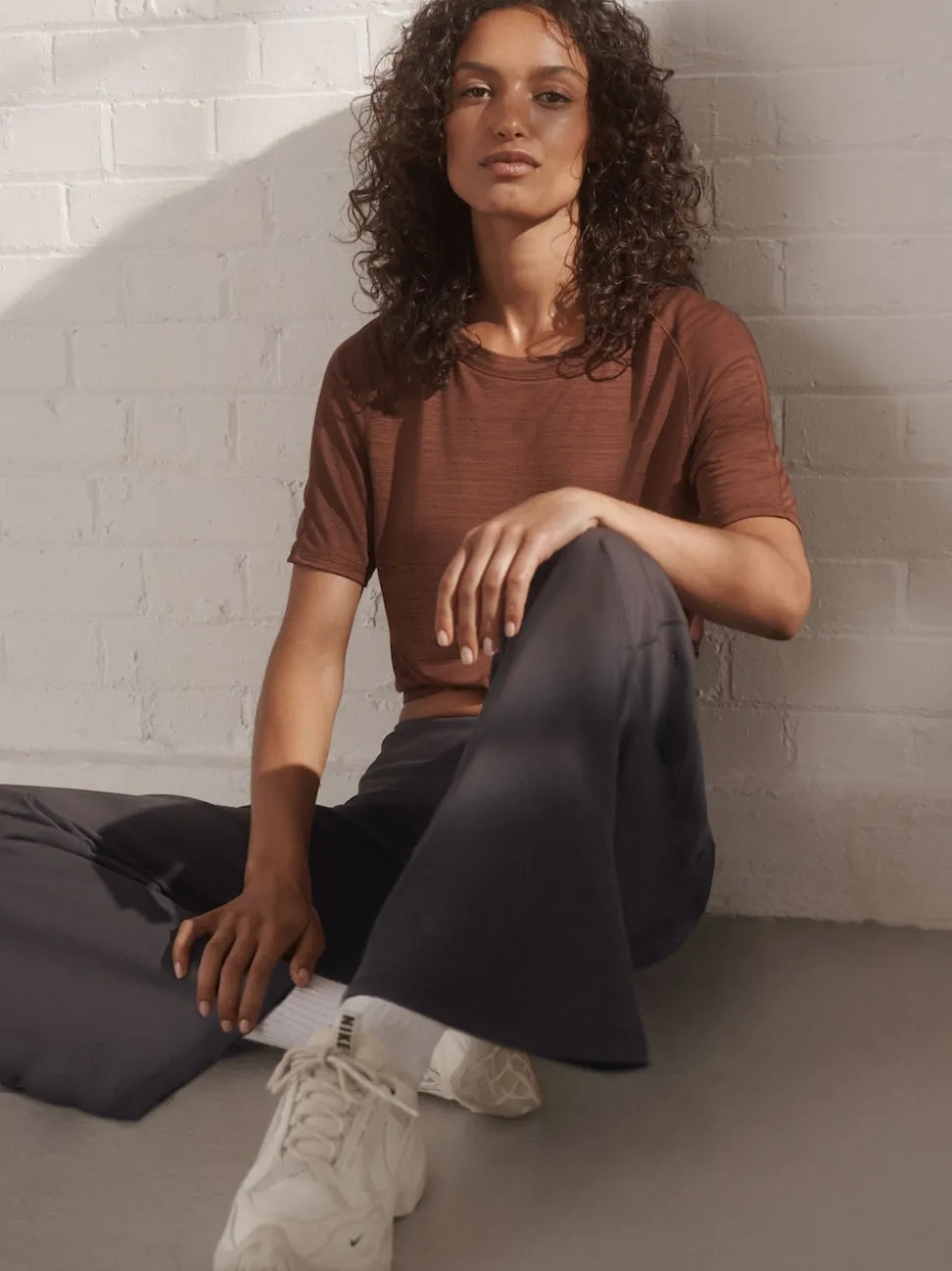 Rust Brown Active Crew Neck Lightweight Short Sleeve T-Shirt