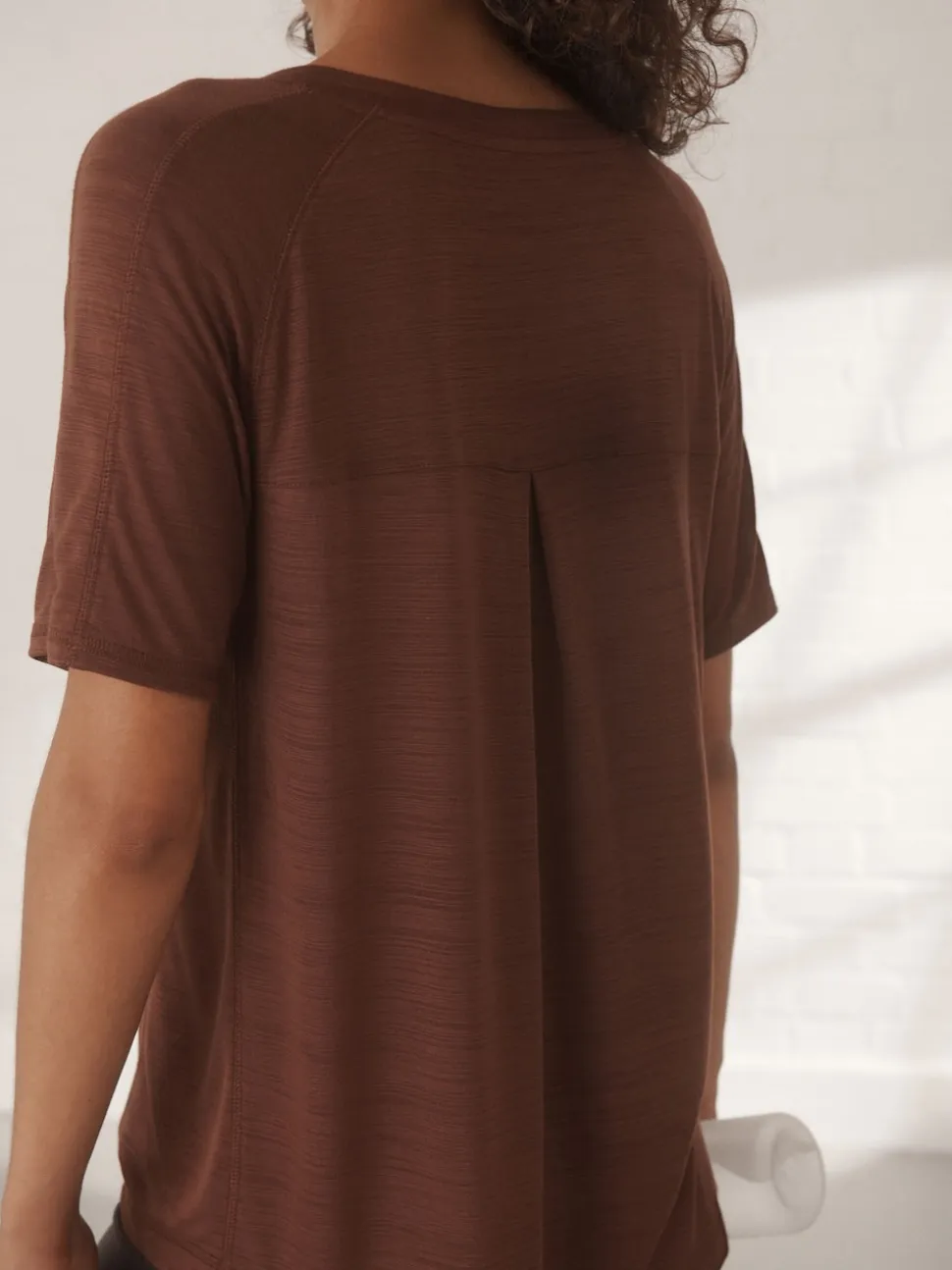 Rust Brown Active Crew Neck Lightweight Short Sleeve T-Shirt