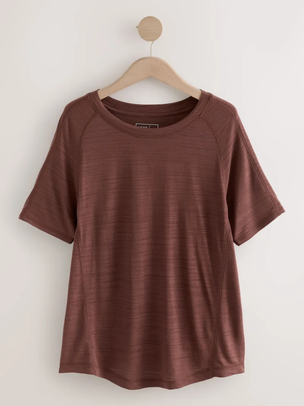 Rust Brown Active Crew Neck Lightweight Short Sleeve T-Shirt