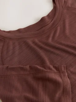 Rust Brown Active Crew Neck Lightweight Short Sleeve T-Shirt