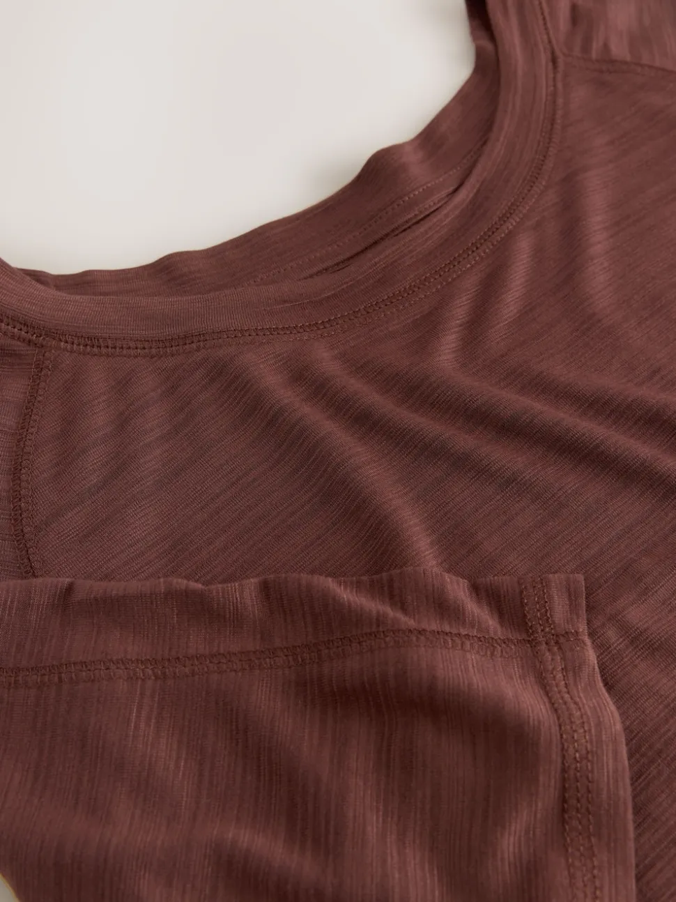 Rust Brown Active Crew Neck Lightweight Short Sleeve T-Shirt