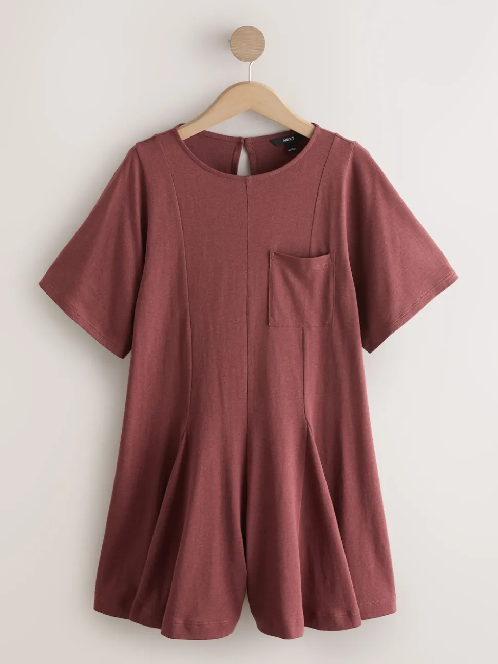 Rust Brown Jersey Short Sleeve Romper