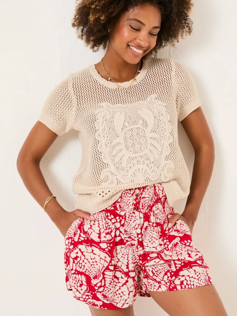 Rust Red Mono Shell Flippy Shorts
