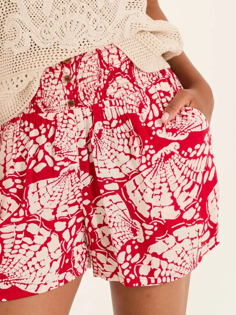 Rust Red Mono Shell Flippy Shorts