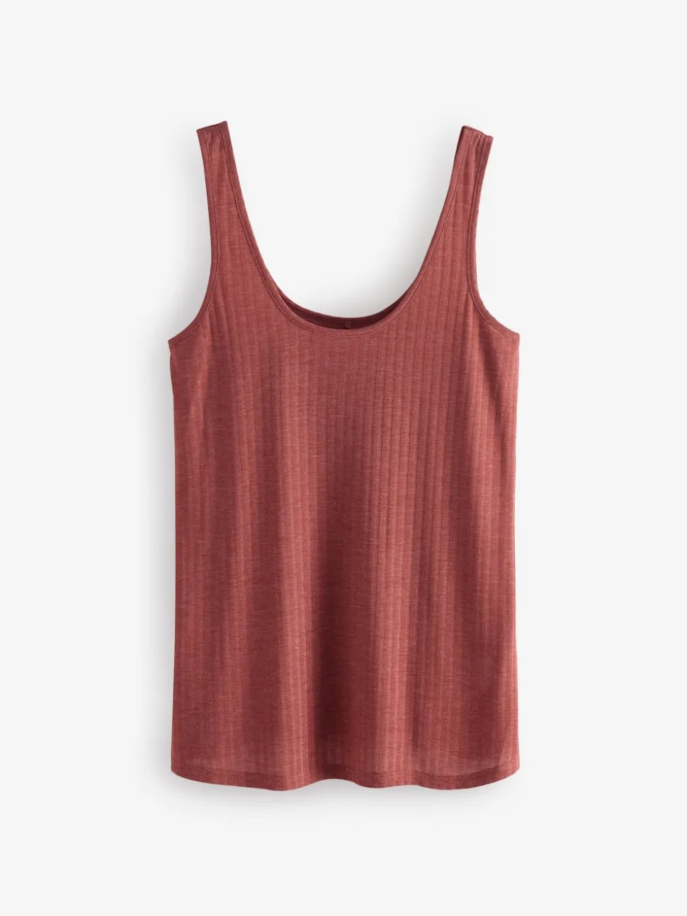 Rust/Cream/Mauve Purple Strappy Scoop Neck Slouch Ribbed Vests 3 Pack