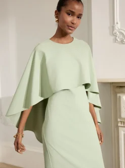 Sage Green Cape Maxi Dress