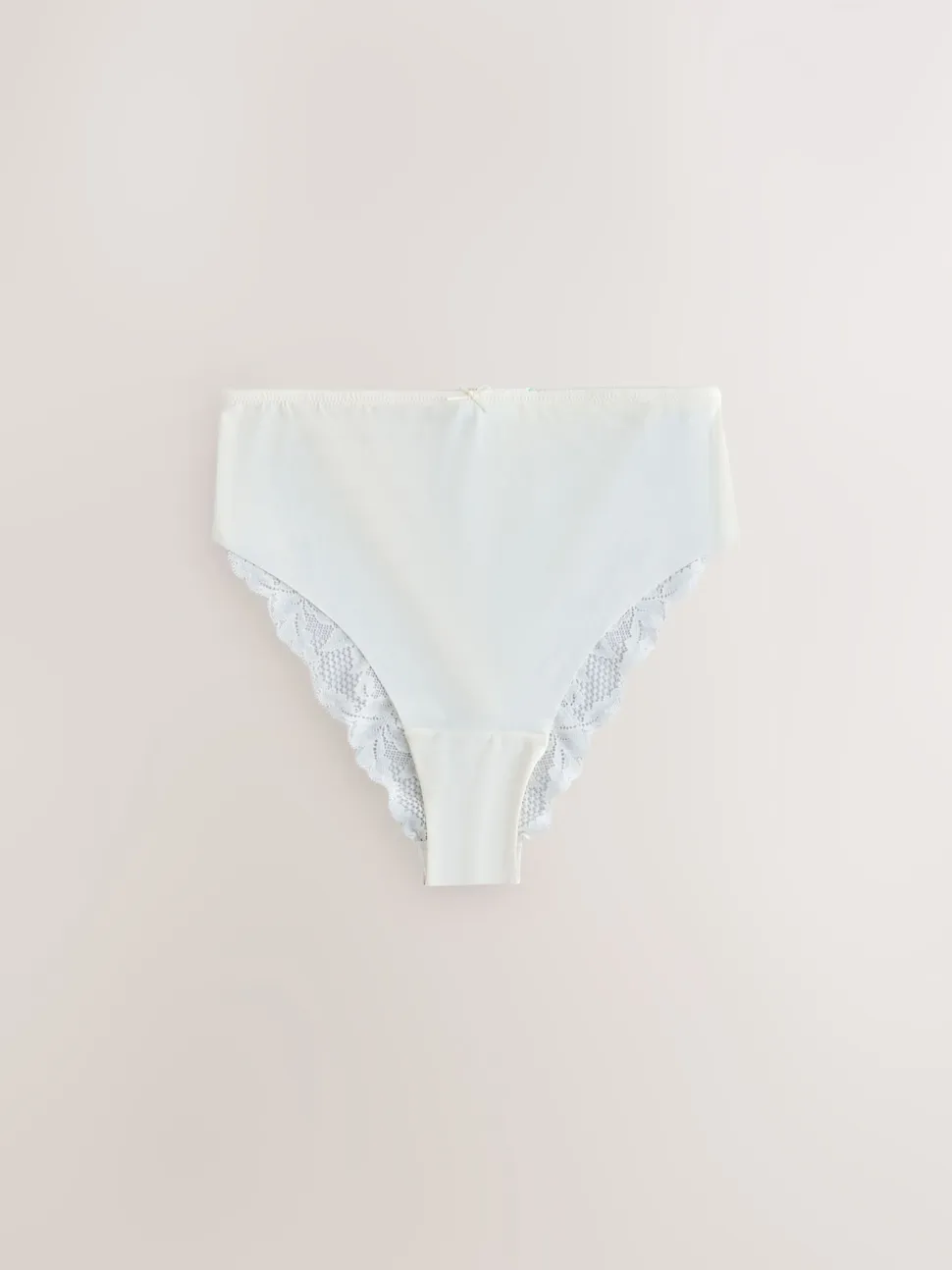 Sage Green High Waist High Leg No VPL Lace Back Briefs 5 Pack