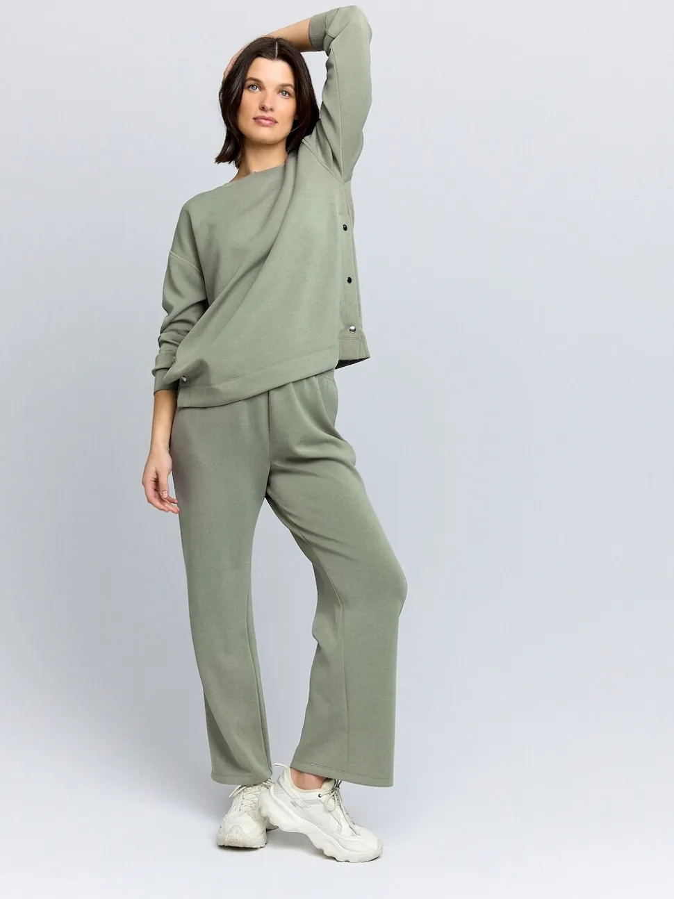 Sage Green Maternity Wide Leg Joggers