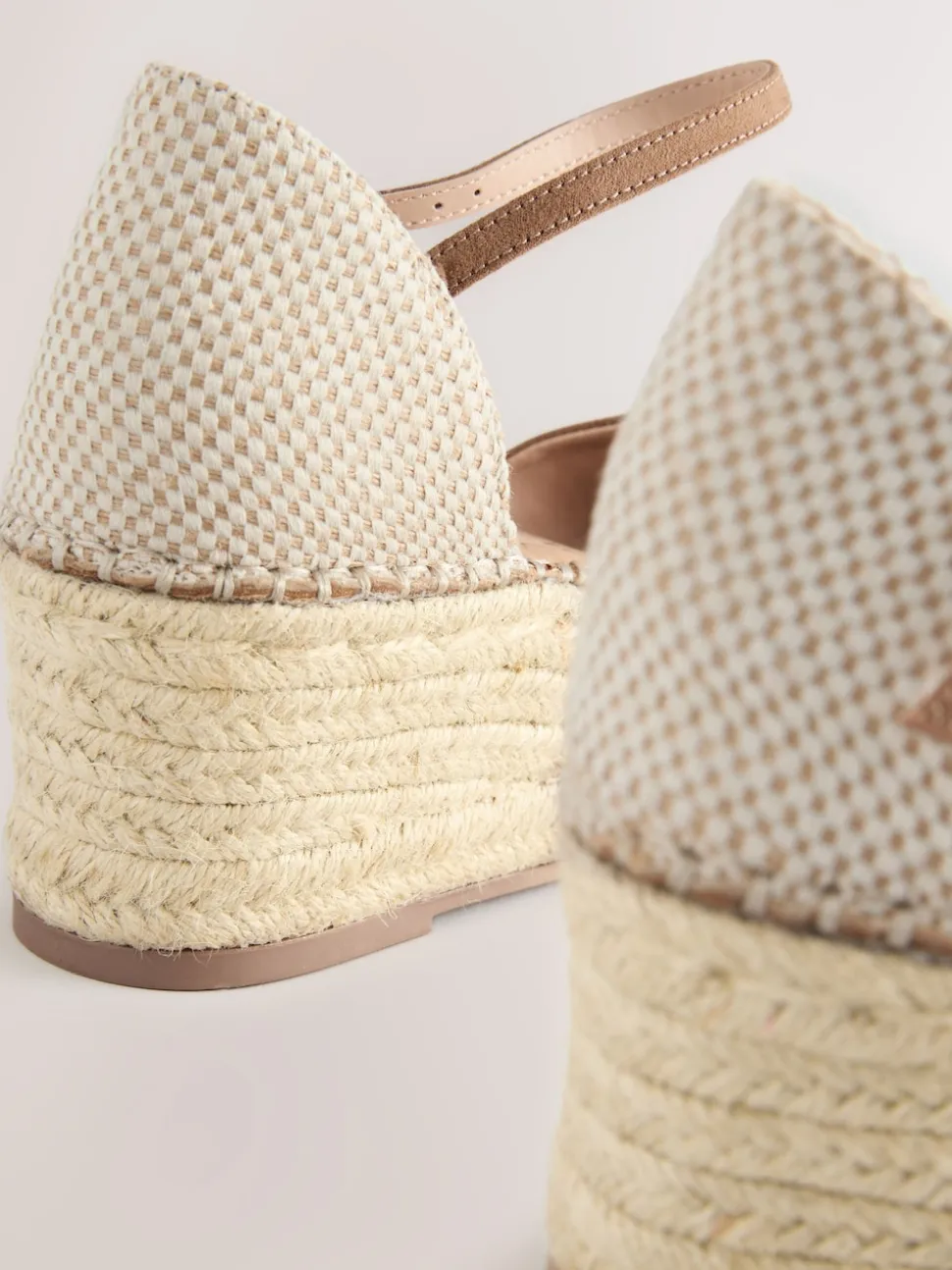 Sand Standard/Wide Fit Closed Toe Platform Espadrille Wedges