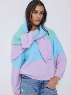 SCAMP & DUDE Blue Fluffy Pastel Colour Block Jumper