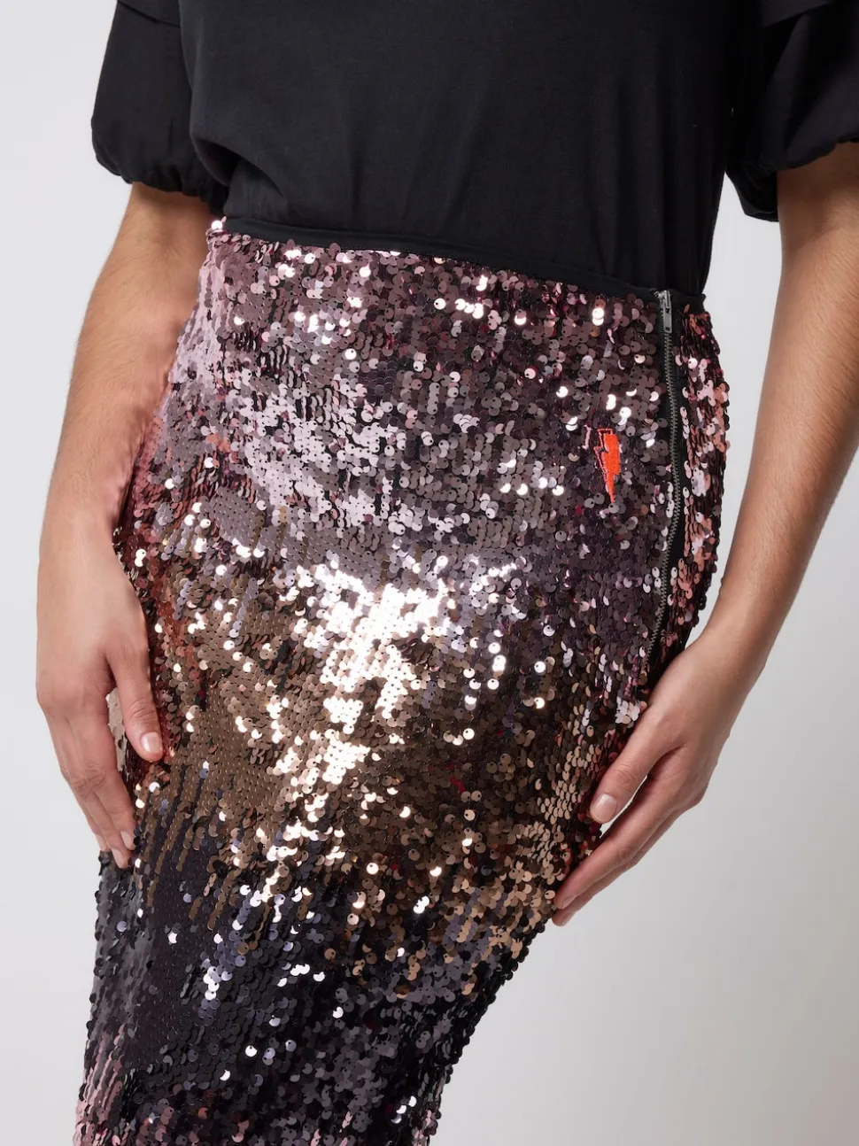SCAMP & DUDE Pink Split Front Skirt with Sequin
