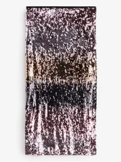 SCAMP & DUDE Pink Split Front Skirt with Sequin