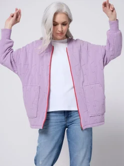 SCAMP & DUDE Purple Quilted Bolt Bomber Jacket