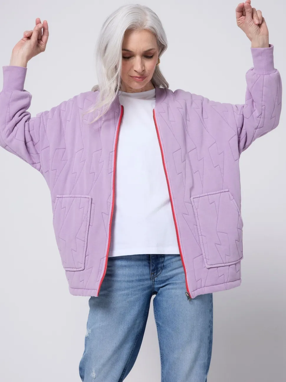 SCAMP & DUDE Purple Quilted Bolt Bomber Jacket