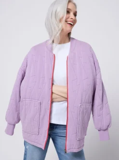 SCAMP & DUDE Purple Quilted Bolt Bomber Jacket