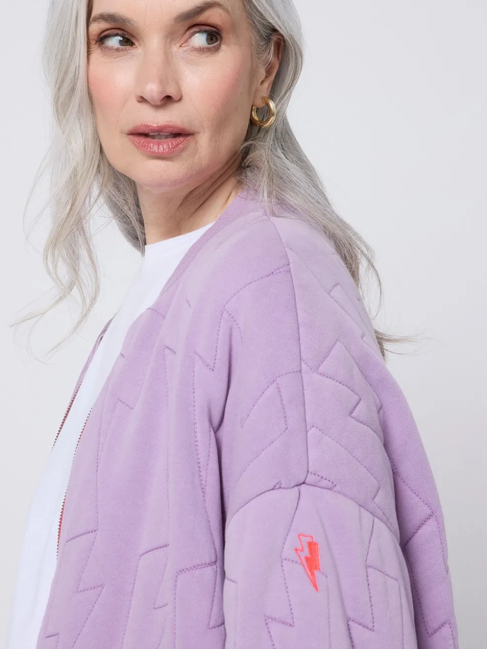 SCAMP & DUDE Purple Quilted Bolt Bomber Jacket