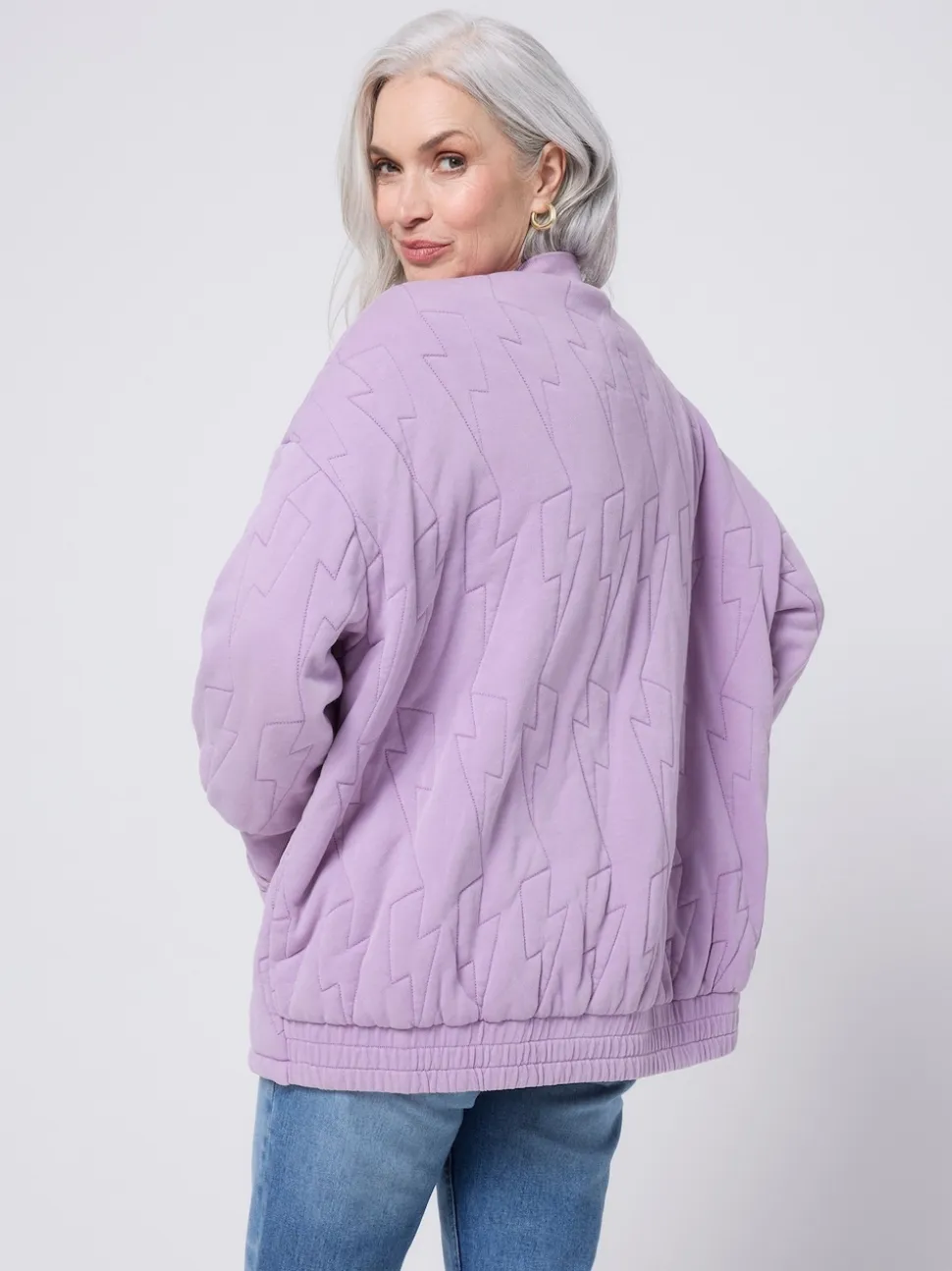 SCAMP & DUDE Purple Quilted Bolt Bomber Jacket