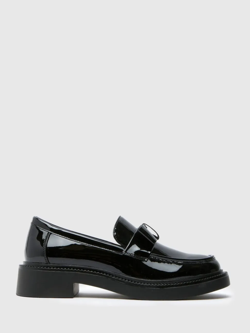 Schuh Black Lidia Patent Bow Loafers