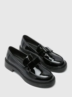 Schuh Black Lidia Patent Bow Loafers