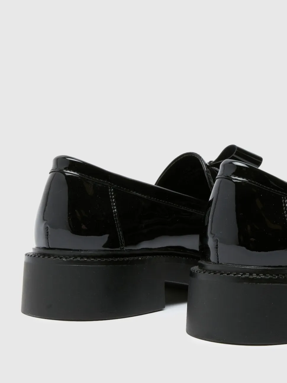 Schuh Black Lidia Patent Bow Loafers