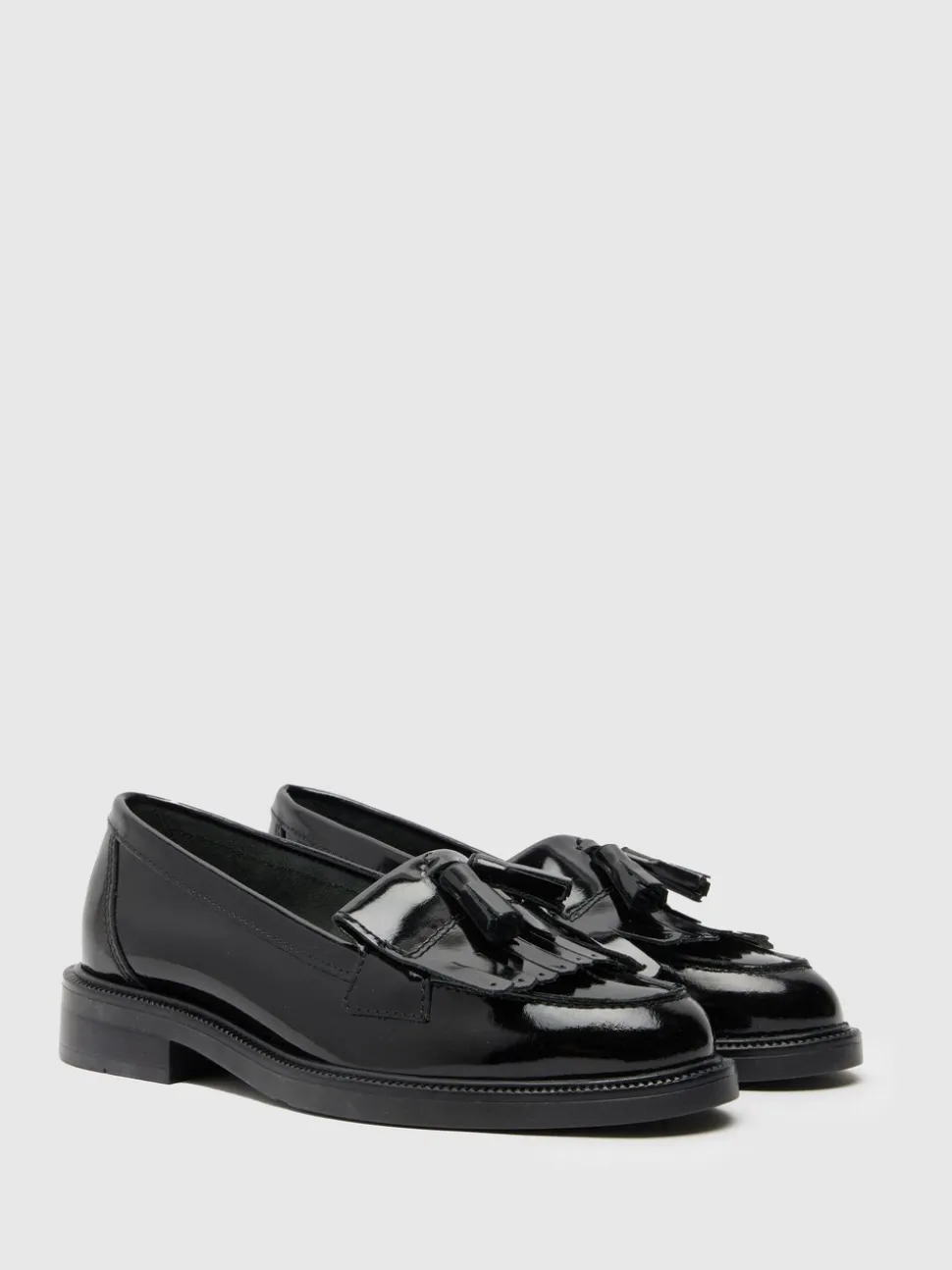 Schuh Black Wide Fit Lizzie Leather Compass Shoes