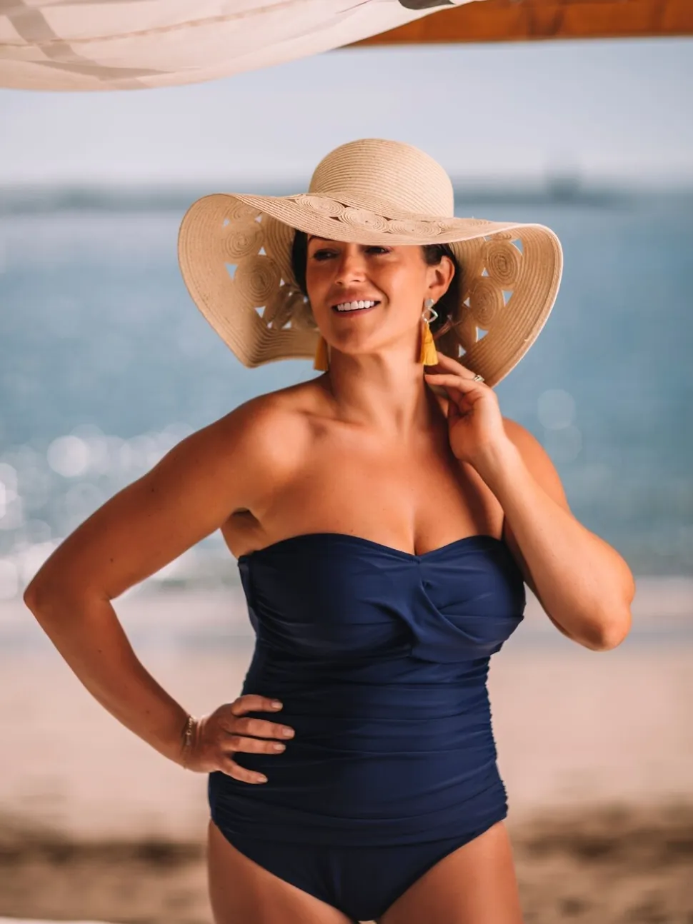 Seaspray Natural Cut-Out Detail Sun Hat