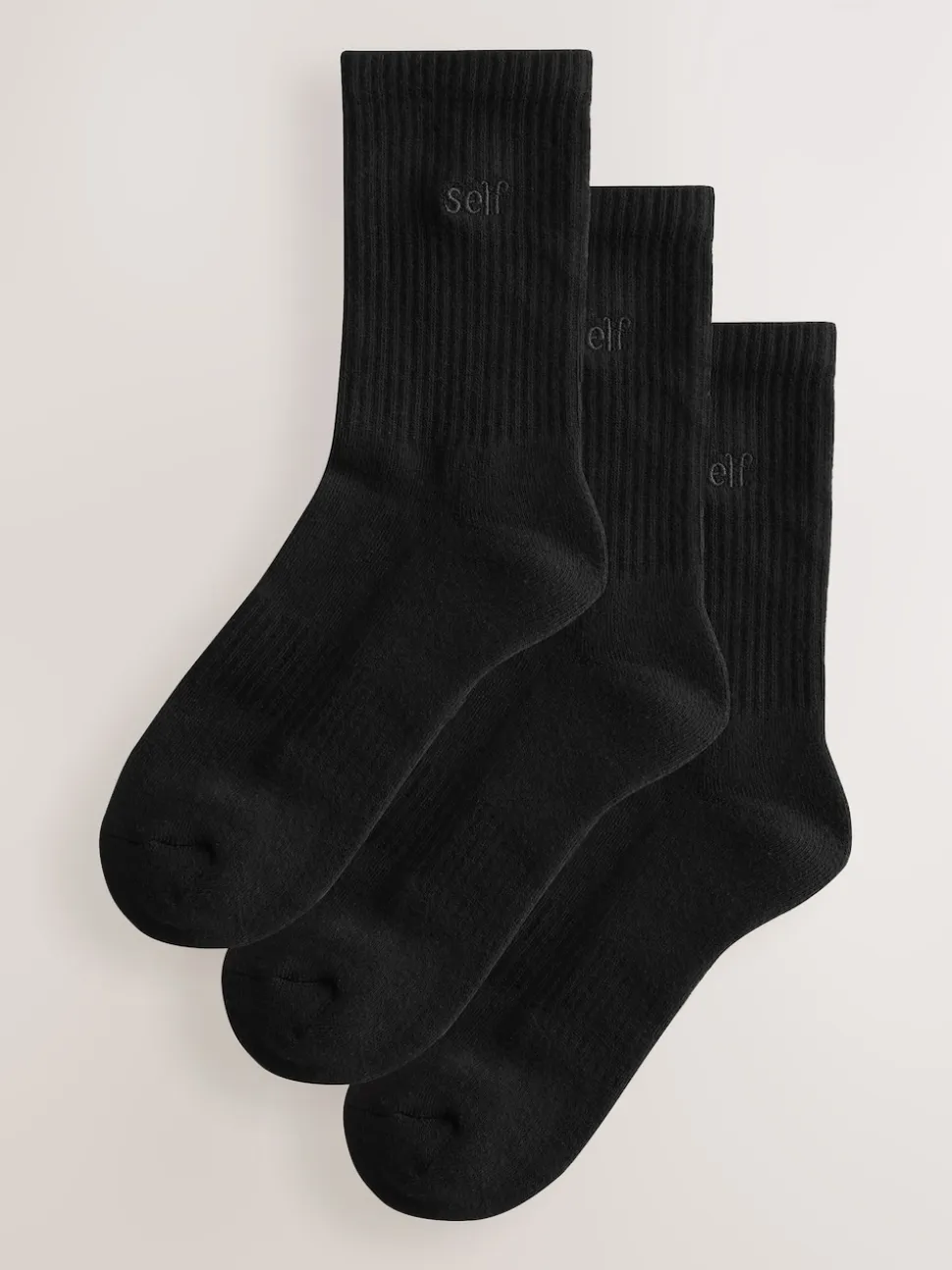 self. Black 3 Pack Cushion Sole Lounge Ankle Socks 3 Pack
