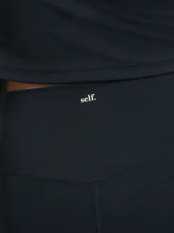 self. Black High Waist Leggings