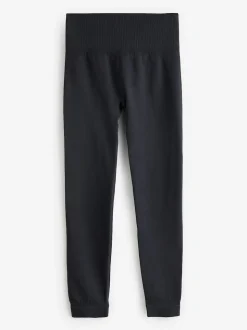 self. Black Seamless Bum Scrunch Leggings