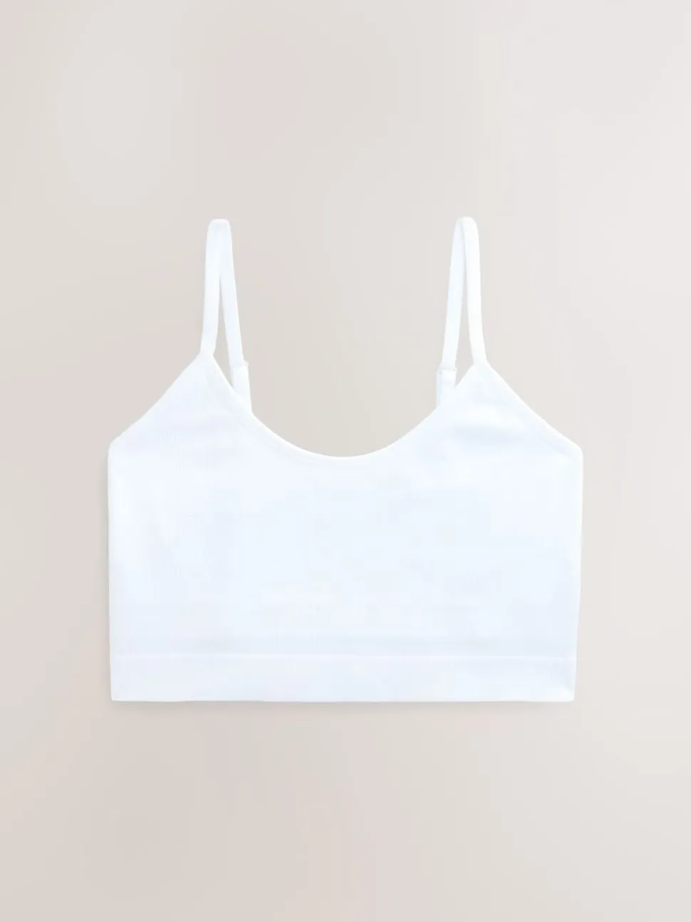 self. Black/White Seamless Rib Long Line Bralette 2 Pack