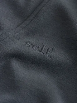 self. Blue Half Zip Modal Sweatshirt