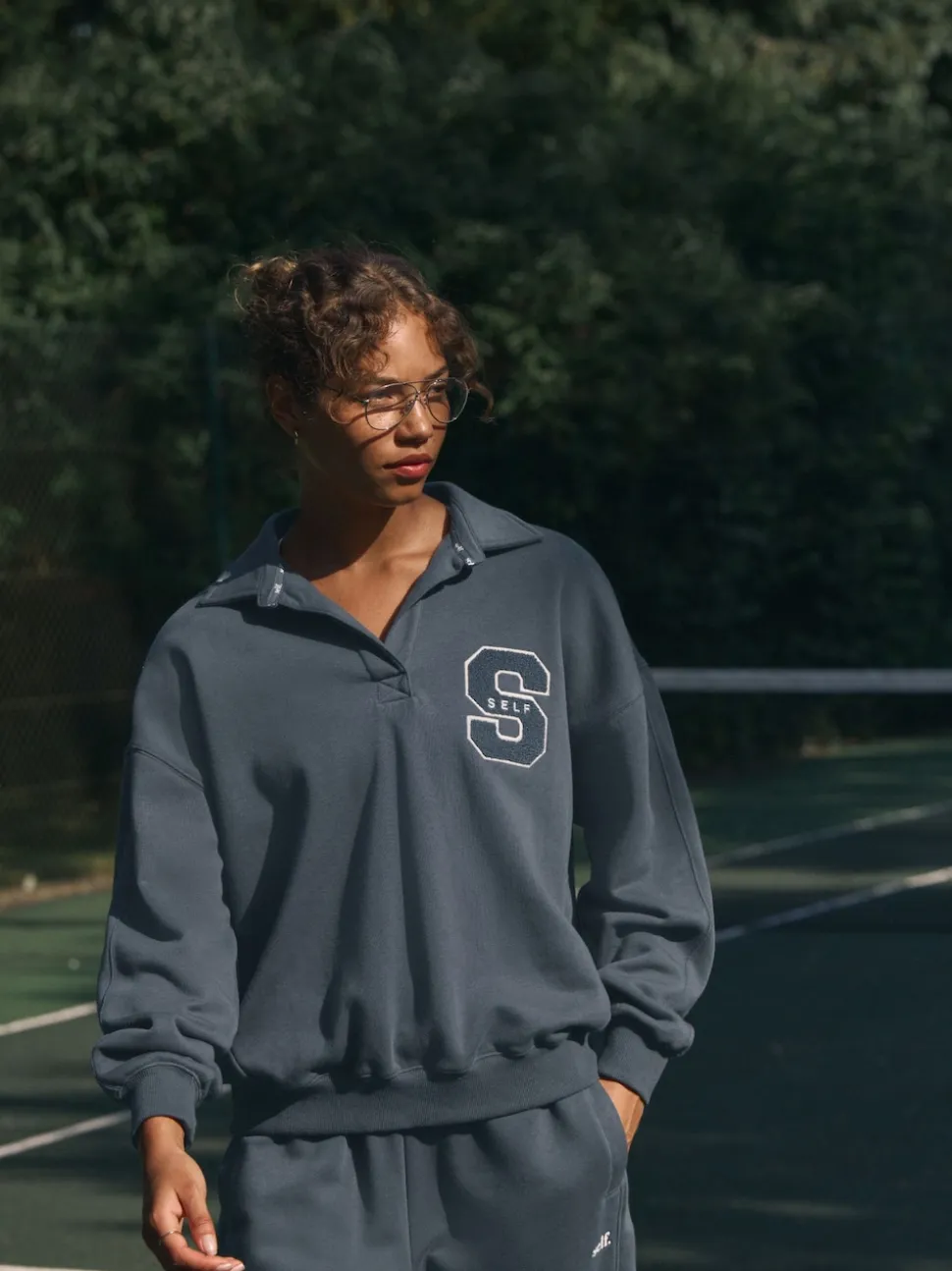 self. Blue Rugby Sweatshirt