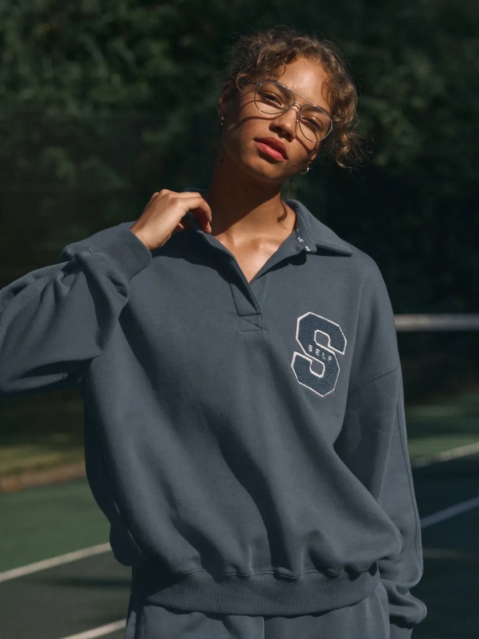 self. Blue Rugby Sweatshirt