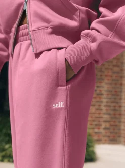 self. Bright Pink Cuffed Joggers