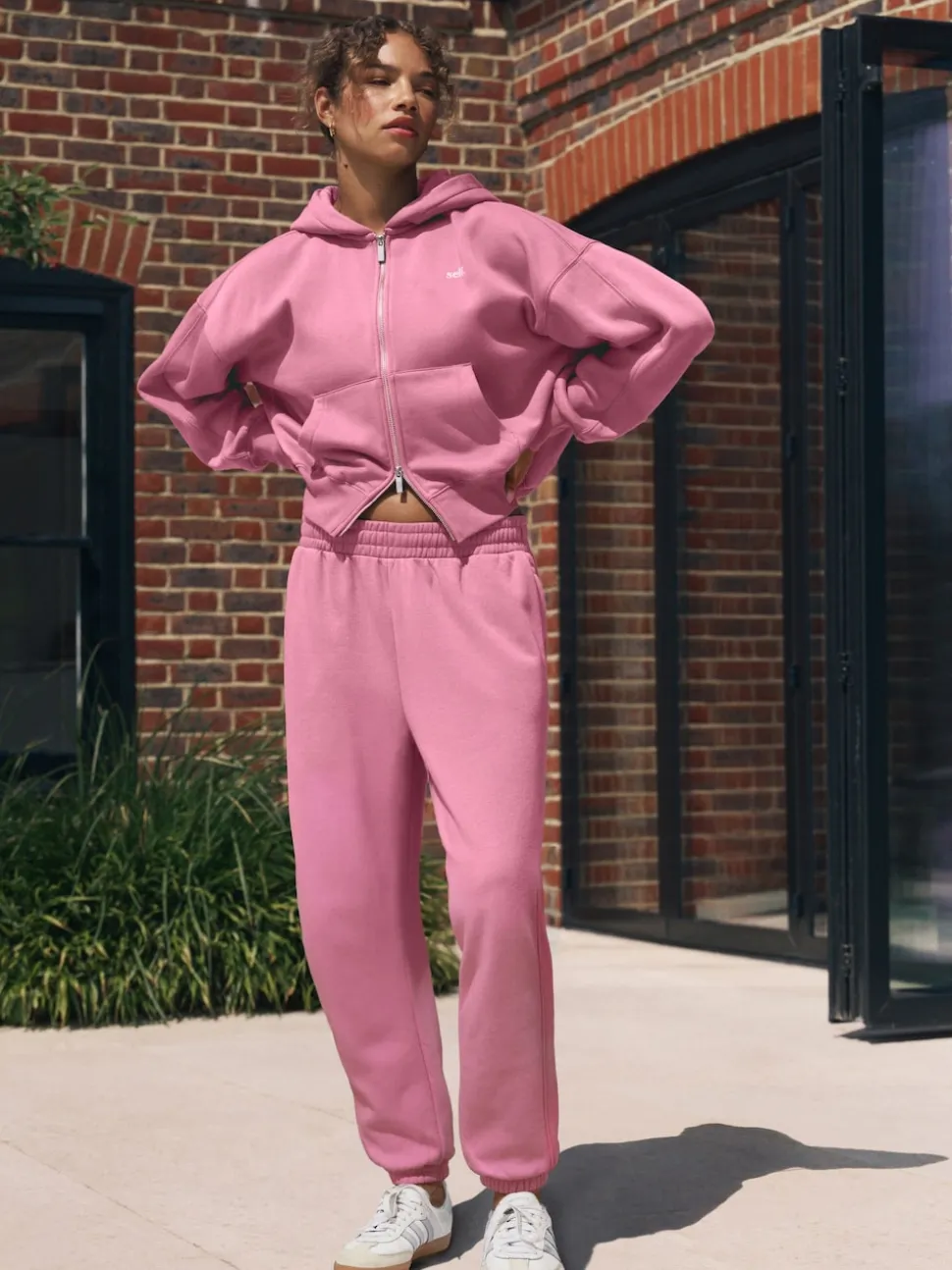 self. Bright Pink Hooded Zip Through Jacket