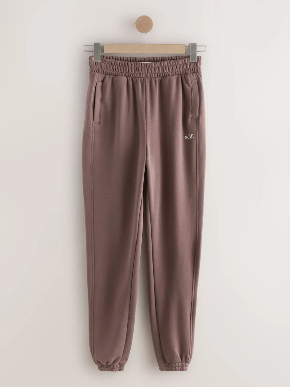 self. Brown Cuffed Joggers