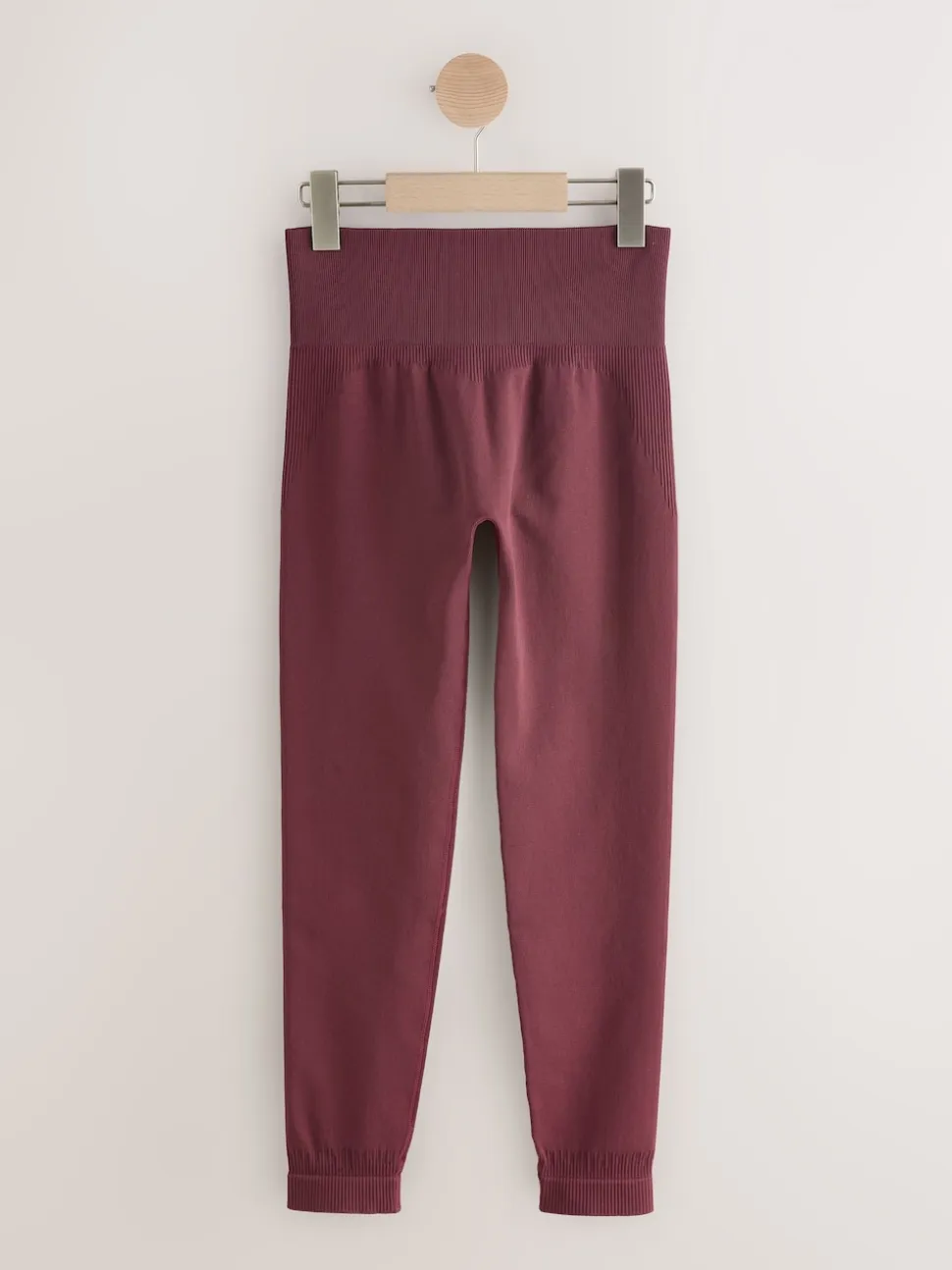 self. Burgundy Seamless Bum Scrunch Leggings