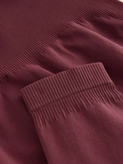self. Burgundy Seamless Bum Scrunch Leggings